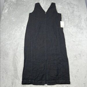NEW MATE‎ The Label M 100% Organic Linen Black Tank Center Seam Dress